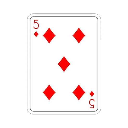 5 of Diamonds Playing Card STICKER Vinyl Die-Cut Decal 6 Inch - The Sticker Space