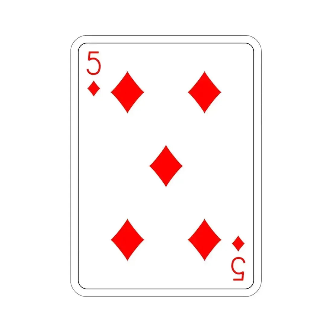 5 of Diamonds Playing Card STICKER Vinyl Die-Cut Decal - The Sticker Space
