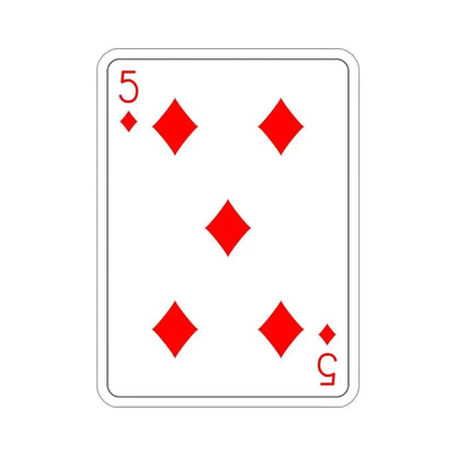 5 of Diamonds Playing Card STICKER Vinyl Die-Cut Decal - The Sticker Space