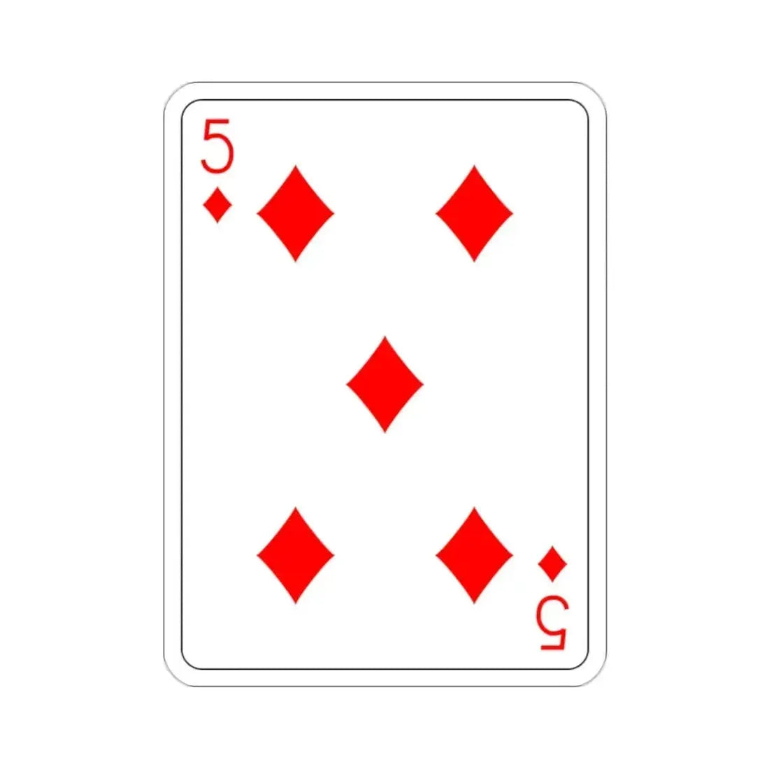 5 of Diamonds Playing Card STICKER Vinyl Die-Cut Decal - The Sticker Space