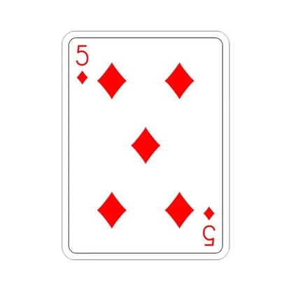 5 of Diamonds Playing Card STICKER Vinyl Die-Cut Decal - The Sticker Space