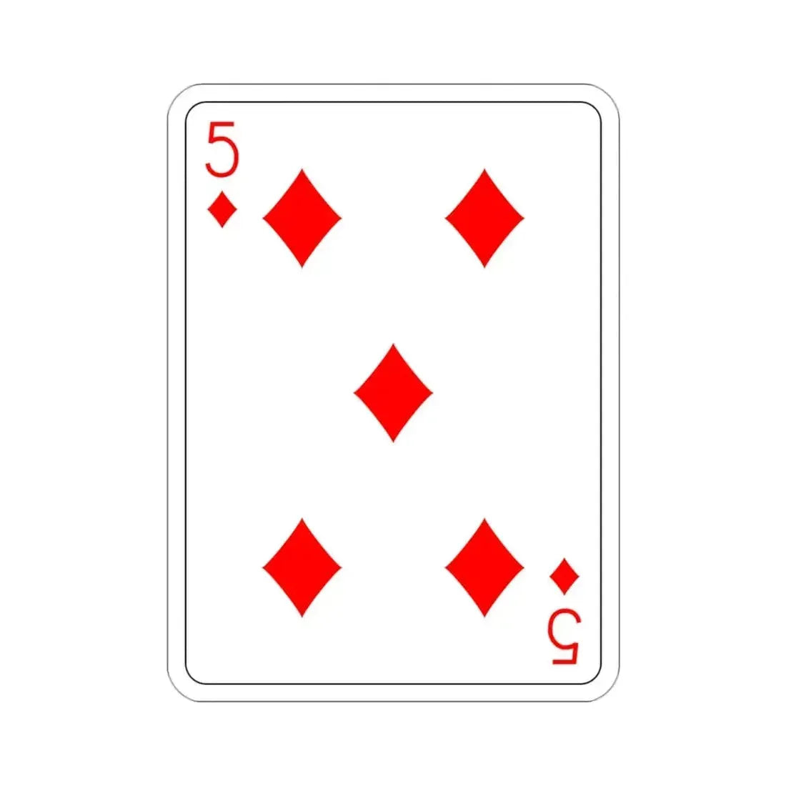 5 of Diamonds Playing Card STICKER Vinyl Die-Cut Decal - The Sticker Space
