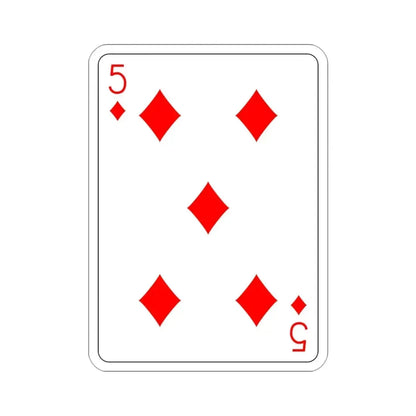 5 of Diamonds Playing Card STICKER Vinyl Die-Cut Decal - The Sticker Space