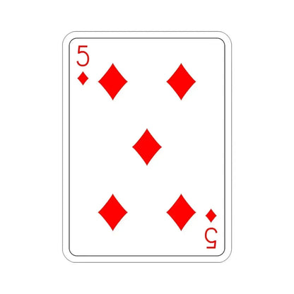 5 of Diamonds Playing Card STICKER Vinyl Die-Cut Decal - The Sticker Space