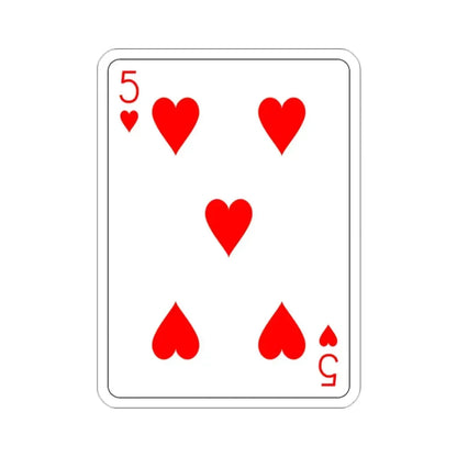 5 of Hearts Playing Card STICKER Vinyl Die-Cut Decal 2 Inch - The Sticker Space
