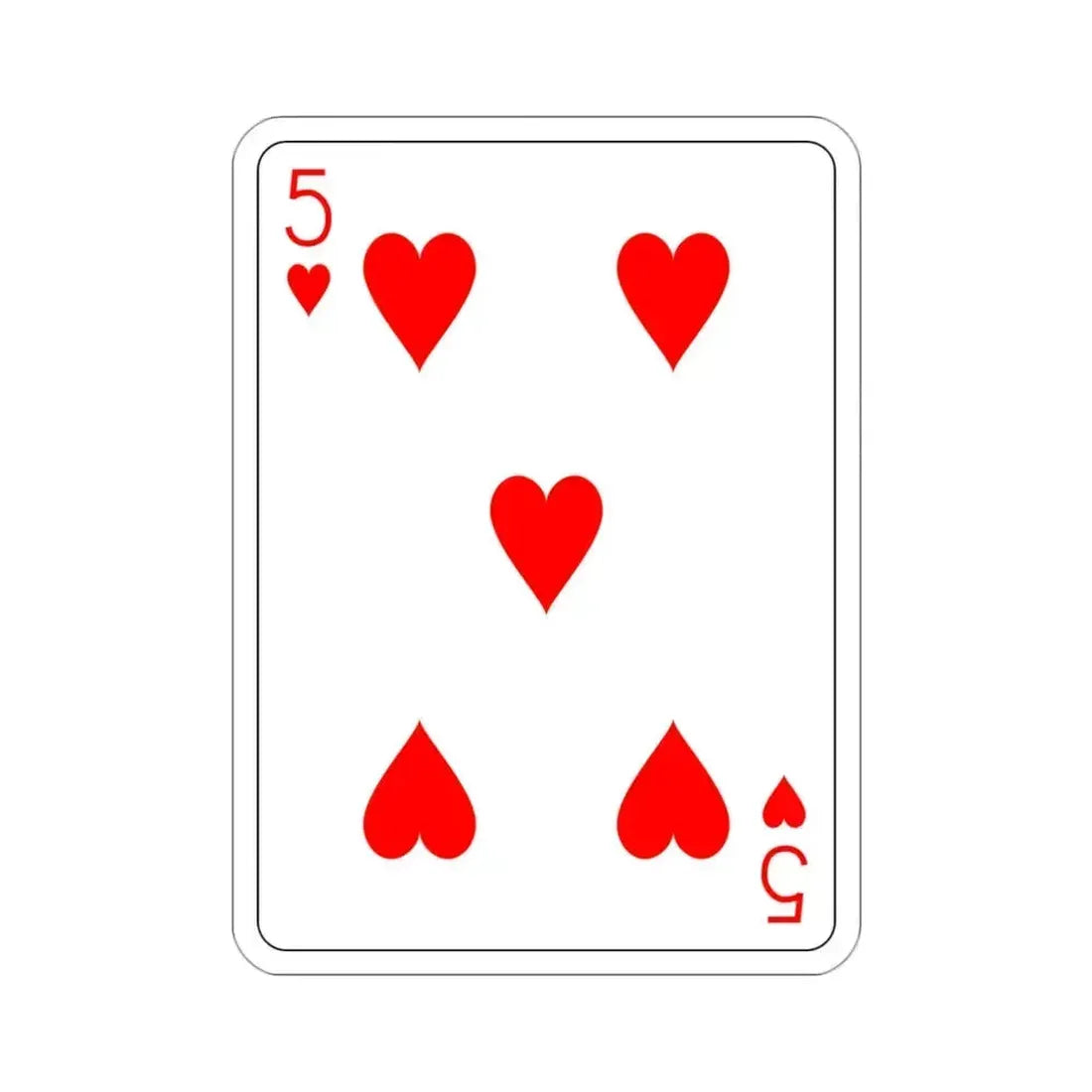 5 of Hearts Playing Card STICKER Vinyl Die-Cut Decal 3 Inch - The Sticker Space