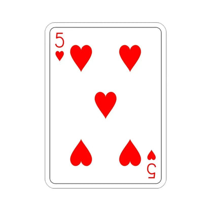 5 of Hearts Playing Card STICKER Vinyl Die-Cut Decal 3 Inch - The Sticker Space