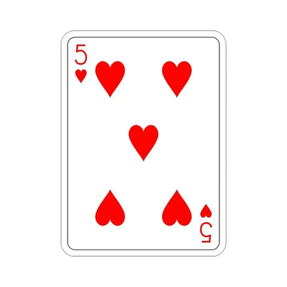 5 of Hearts Playing Card STICKER Vinyl Die-Cut Decal 4 Inch - The Sticker Space