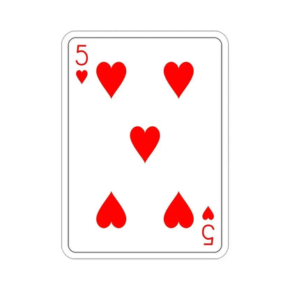 5 of Hearts Playing Card STICKER Vinyl Die-Cut Decal 4 Inch - The Sticker Space