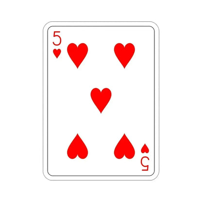 5 of Hearts Playing Card STICKER Vinyl Die-Cut Decal 5 Inch - The Sticker Space