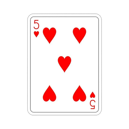 5 of Hearts Playing Card STICKER Vinyl Die-Cut Decal 5 Inch - The Sticker Space
