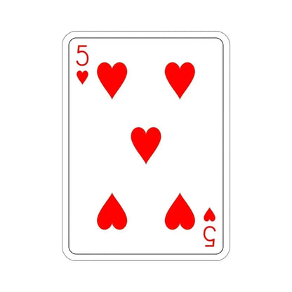 5 of Hearts Playing Card STICKER Vinyl Die-Cut Decal 6 Inch - The Sticker Space