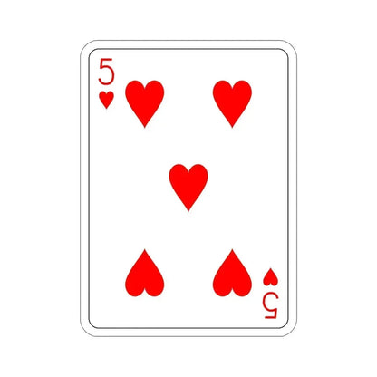 5 of Hearts Playing Card STICKER Vinyl Die-Cut Decal 6 Inch - The Sticker Space