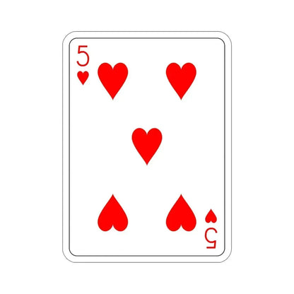 5 of Hearts Playing Card STICKER Vinyl Die-Cut Decal - The Sticker Space