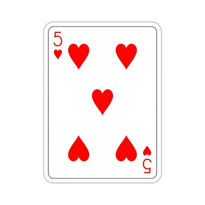 5 of Hearts Playing Card STICKER Vinyl Die-Cut Decal - The Sticker Space