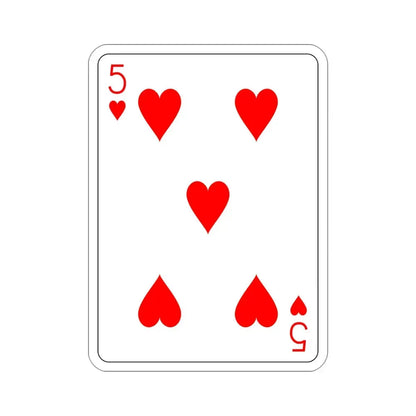 5 of Hearts Playing Card STICKER Vinyl Die-Cut Decal - The Sticker Space