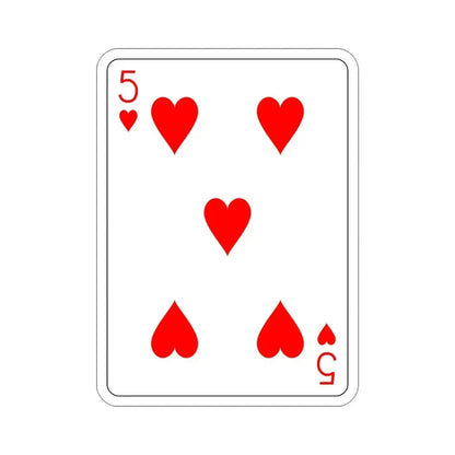 5 of Hearts Playing Card STICKER Vinyl Die-Cut Decal - The Sticker Space