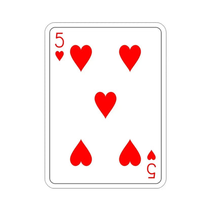 5 of Hearts Playing Card STICKER Vinyl Die-Cut Decal - The Sticker Space
