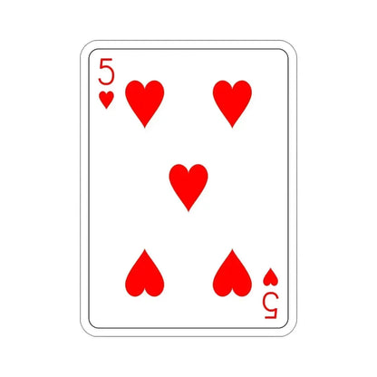 5 of Hearts Playing Card STICKER Vinyl Die-Cut Decal - The Sticker Space