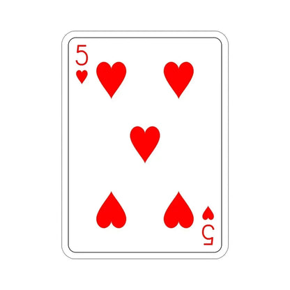 5 of Hearts Playing Card STICKER Vinyl Die-Cut Decal - The Sticker Space