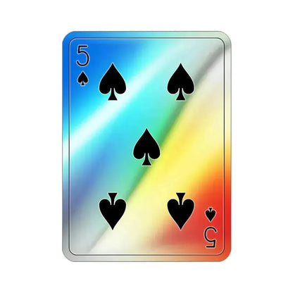 5 of Spades Playing Card Holographic STICKER Die-Cut Vinyl Decal 2 Inch Holographic - The Sticker Space