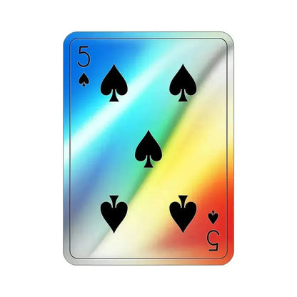 5 of Spades Playing Card Holographic STICKER Die-Cut Vinyl Decal 6 Inch Holographic - The Sticker Space