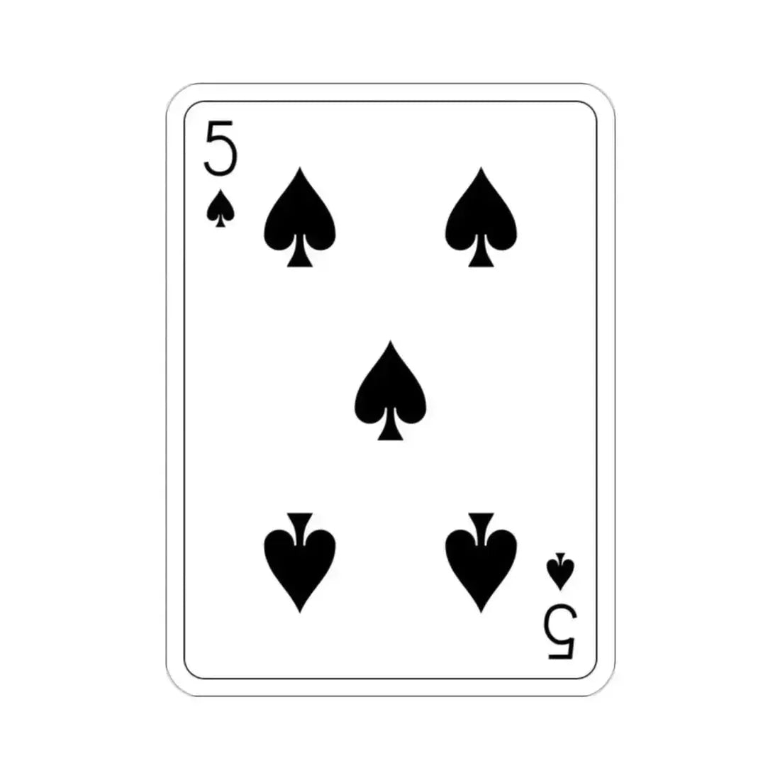 5 of Spades Playing Card STICKER Vinyl Die-Cut Decal 2 Inch - The Sticker Space