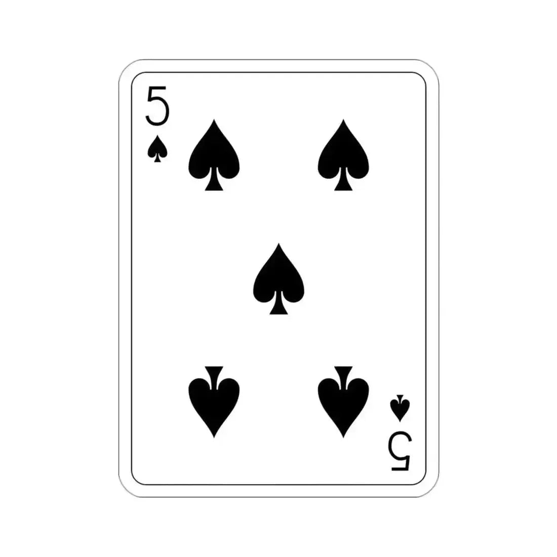 5 of Spades Playing Card STICKER Vinyl Die-Cut Decal 3 Inch - The Sticker Space