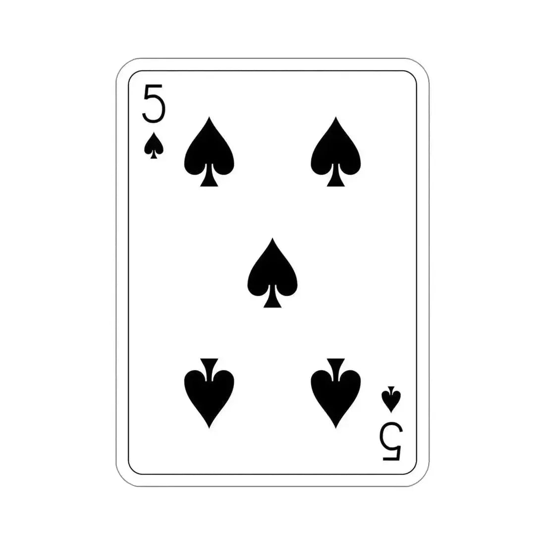 5 of Spades Playing Card STICKER Vinyl Die-Cut Decal 5 Inch - The Sticker Space