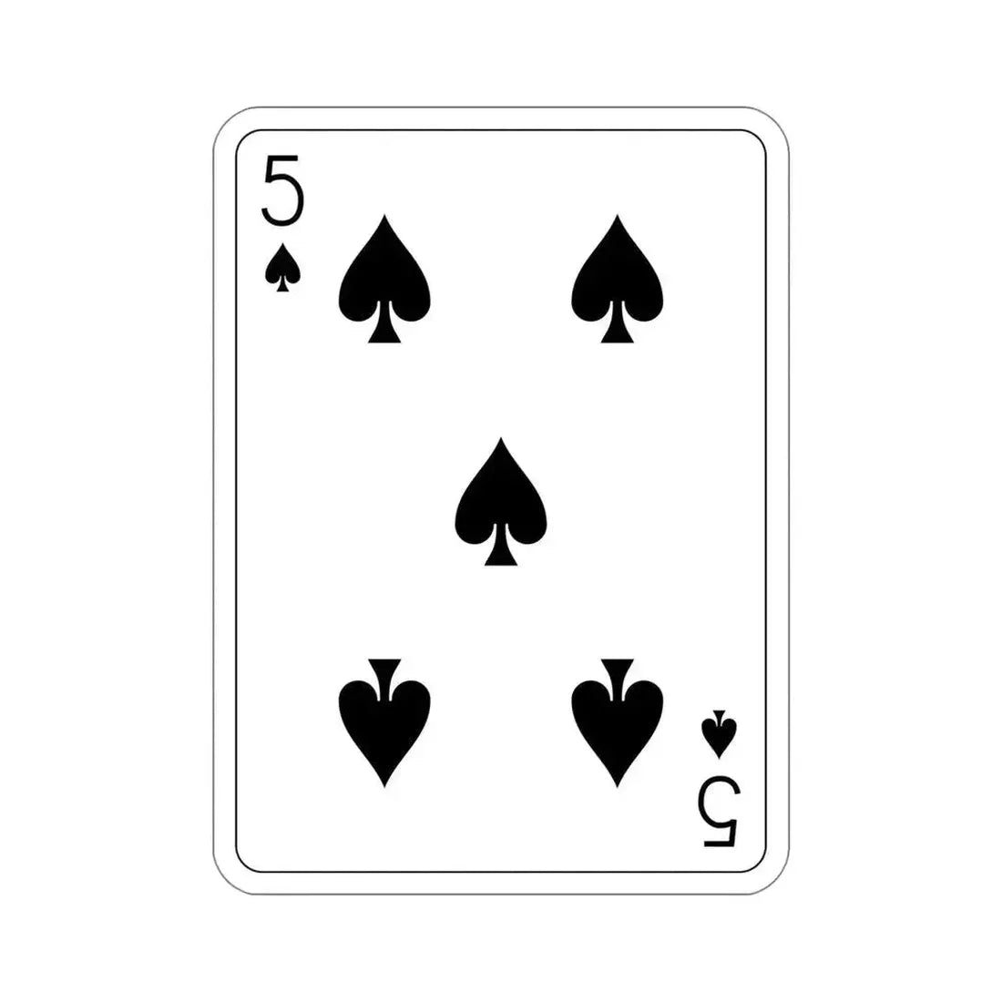 5 of Spades Playing Card STICKER Vinyl Die-Cut Decal 5 Inch - The Sticker Space