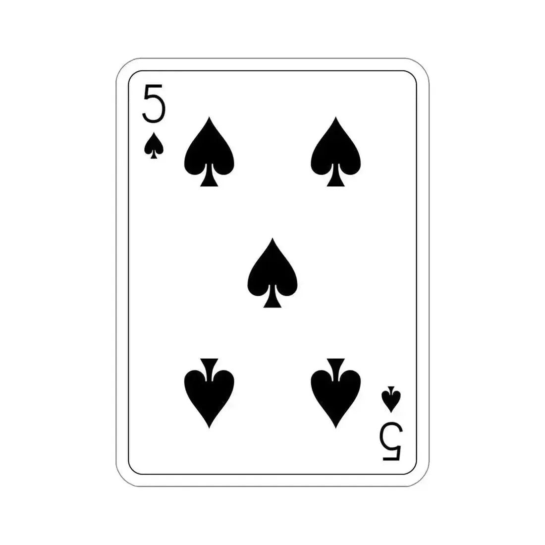 5 of Spades Playing Card STICKER Vinyl Die-Cut Decal 6 Inch - The Sticker Space