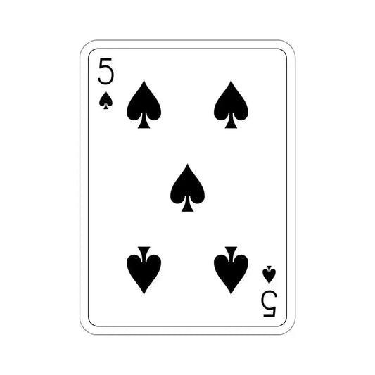 5 of Spades Playing Card STICKER Vinyl Die-Cut Decal 6 Inch - The Sticker Space