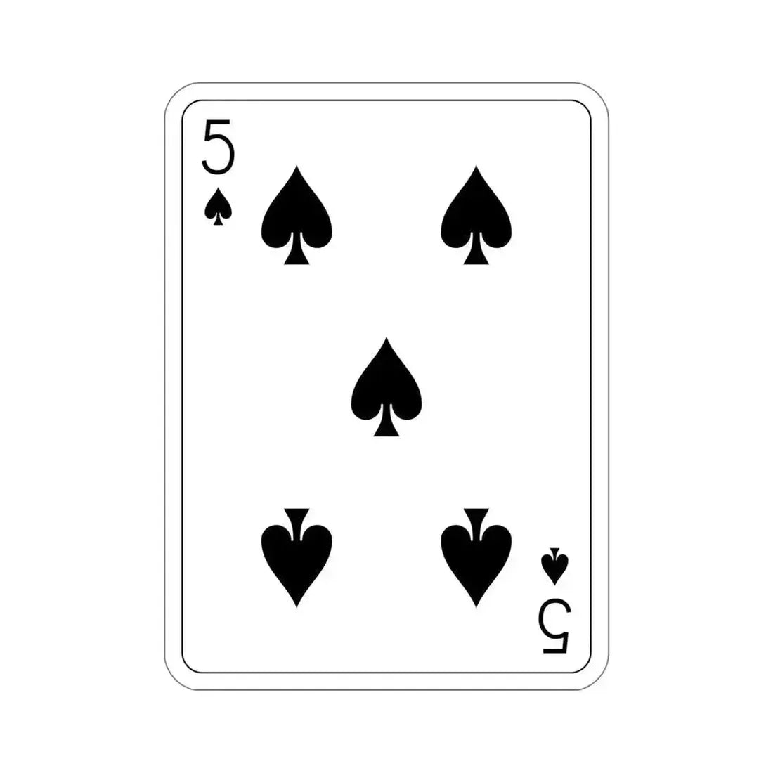 5 of Spades Playing Card STICKER Vinyl Die-Cut Decal 6 Inch - The Sticker Space
