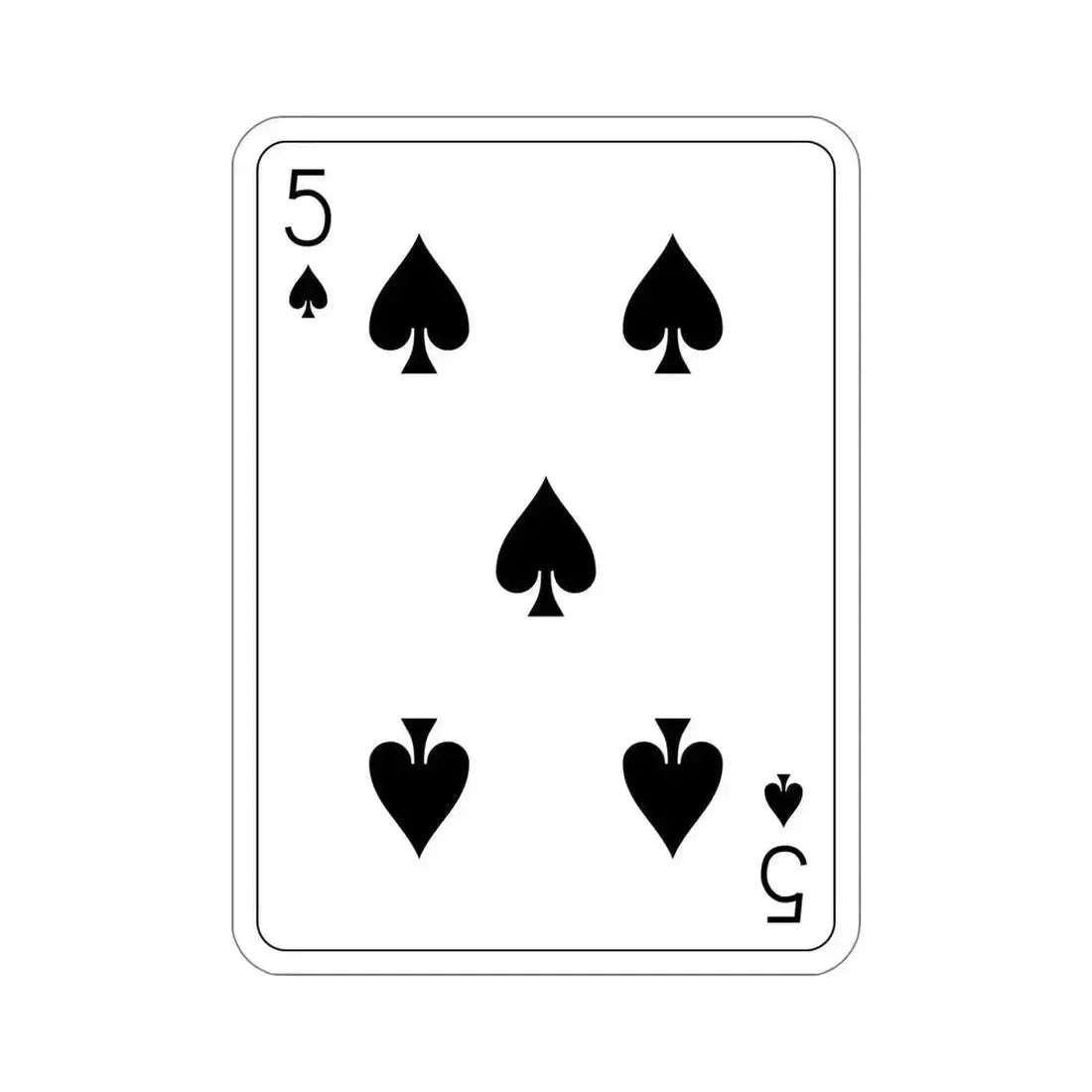 5 of Spades Playing Card STICKER Vinyl Die-Cut Decal - The Sticker Space