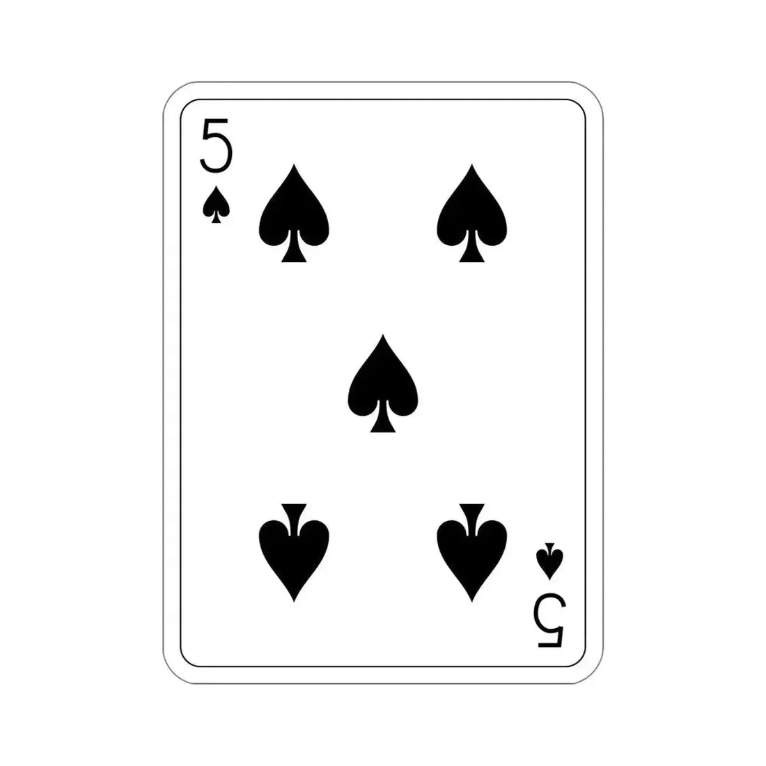 5 of Spades Playing Card STICKER Vinyl Die-Cut Decal - The Sticker Space
