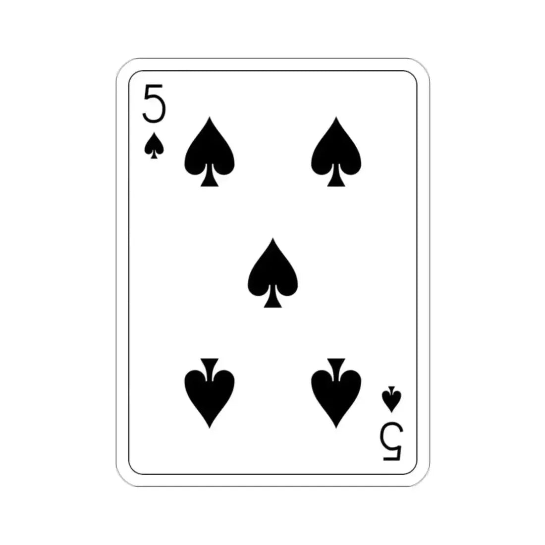 5 of Spades Playing Card STICKER Vinyl Die-Cut Decal - The Sticker Space
