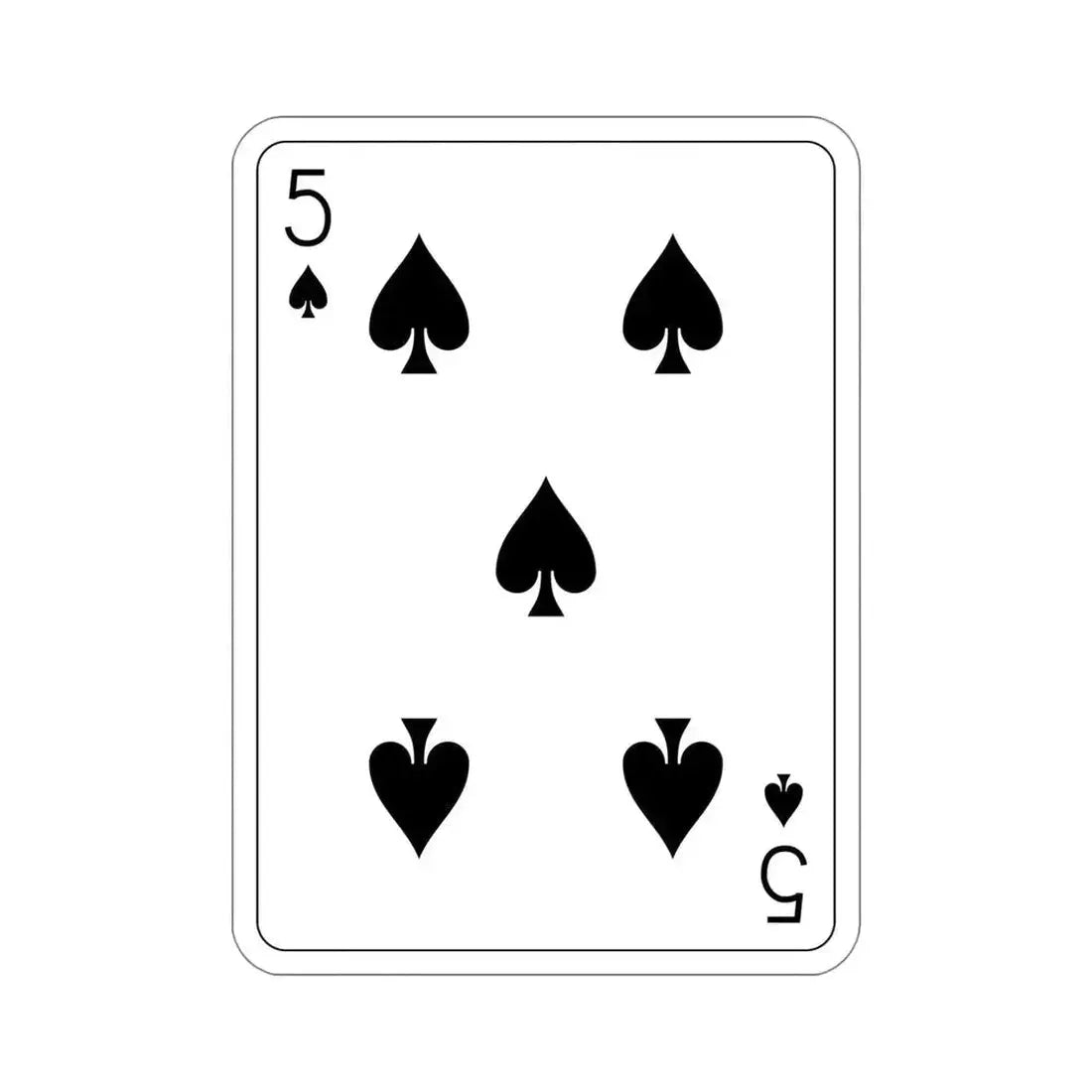 5 of Spades Playing Card STICKER Vinyl Die-Cut Decal - The Sticker Space