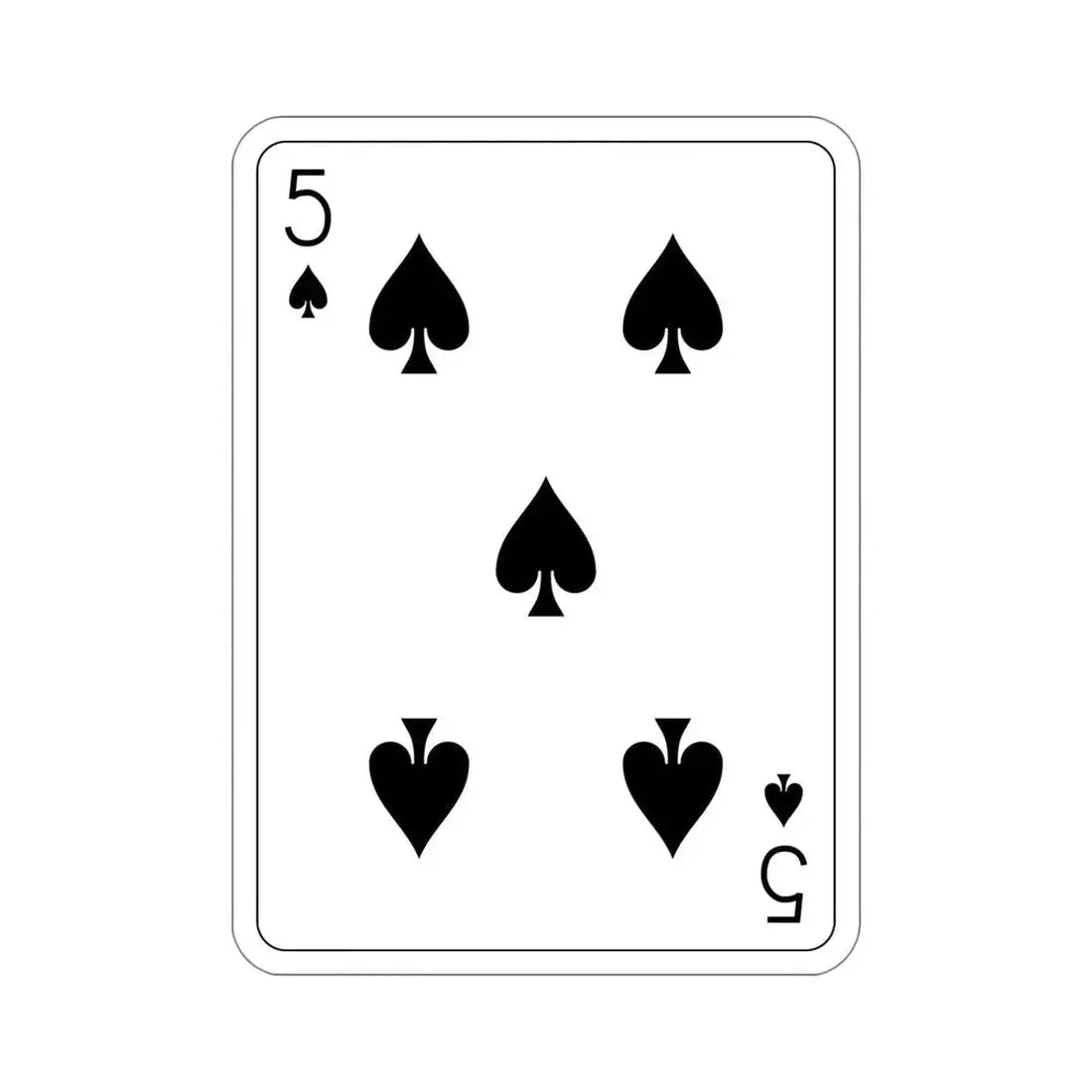 5 of Spades Playing Card STICKER Vinyl Die-Cut Decal - The Sticker Space