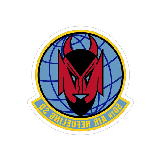 50 Air Refueling Squadron AMC (U.S. Air Force) REVERSE PRINT Transparent STICKER-6" × 6"-The Sticker Space