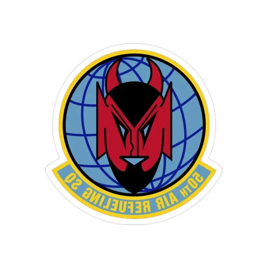 50 Air Refueling Squadron AMC (U.S. Air Force) REVERSE PRINT Transparent Die-Cut STICKER 2 Inch Die-Cut Transparent - The Sticker Space