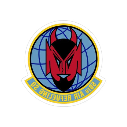 50 Air Refueling Squadron AMC (U.S. Air Force) REVERSE PRINT Transparent Die-Cut STICKER 2 Inch Die-Cut Transparent - The Sticker Space