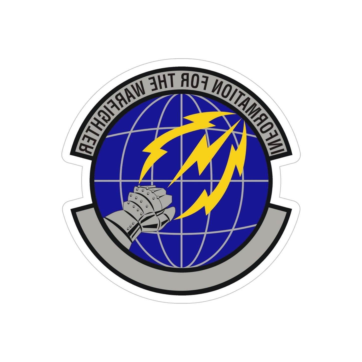 50 Communications Squadron USSF (U.S. Air Force) REVERSE PRINT Transparent STICKER-5" × 5"-The Sticker Space