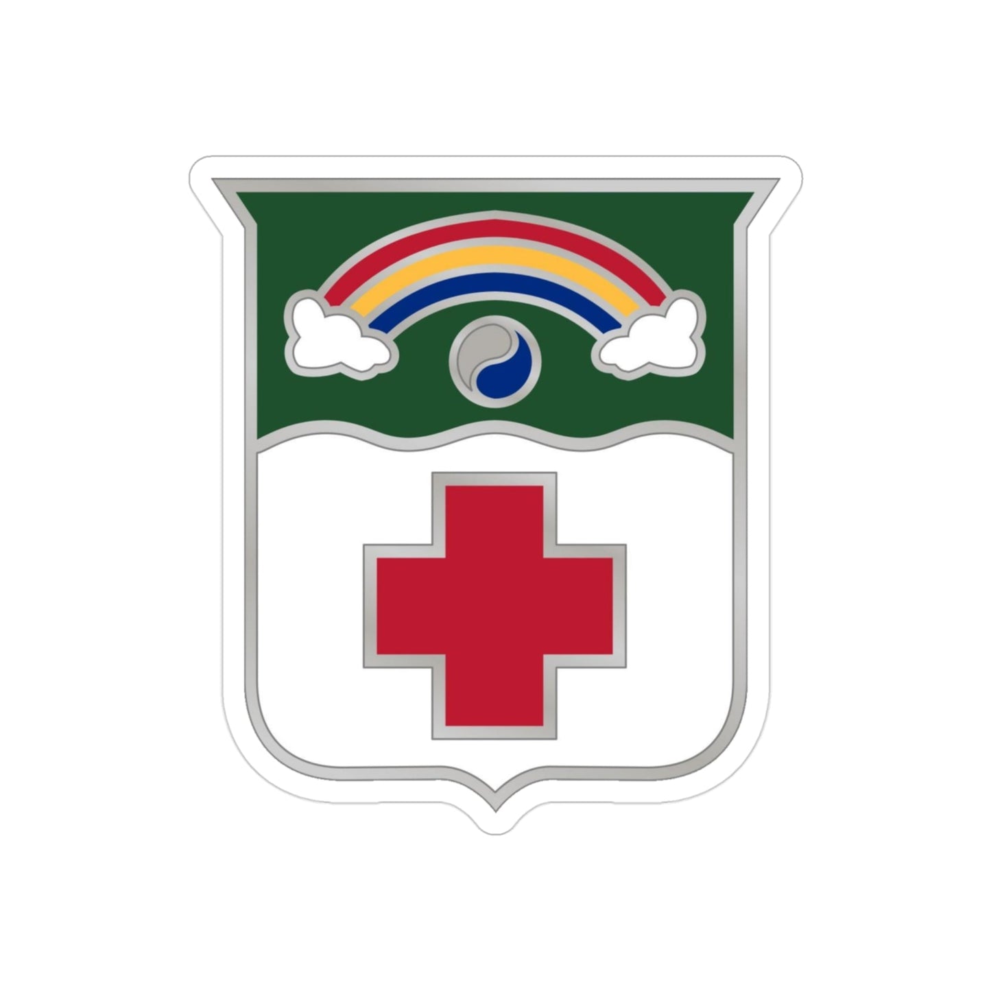 50 Medical Battalion (U.S. Army) REVERSE PRINT Transparent STICKER-3" × 3"-The Sticker Space