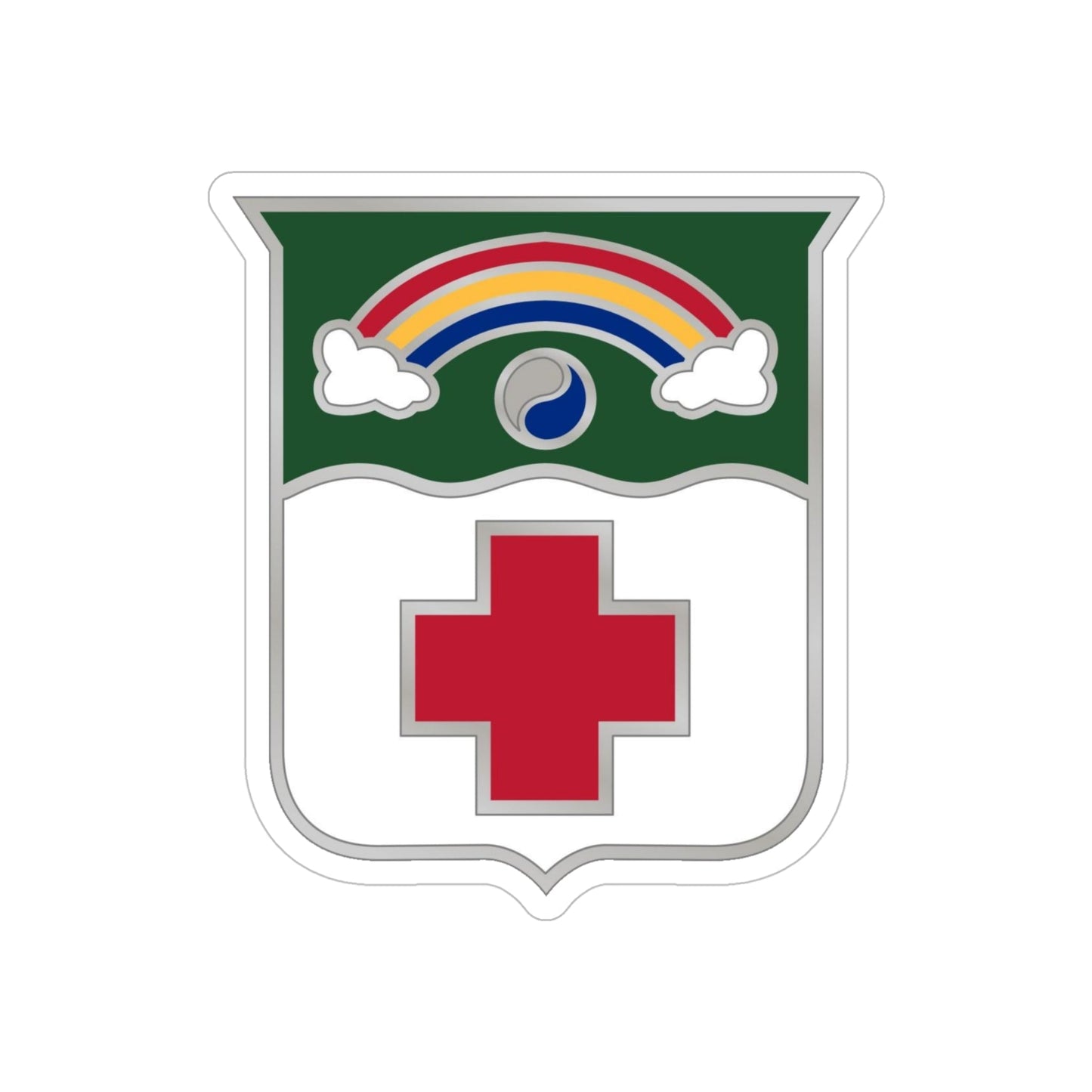 50 Medical Battalion (U.S. Army) REVERSE PRINT Transparent STICKER-5" × 5"-The Sticker Space