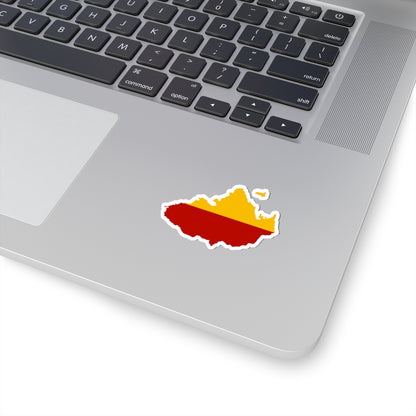 Flag map of Moravia (Czech Republic) STICKER Vinyl Kiss-Cut Decal