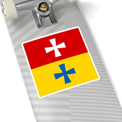 Rozhyshe flag (Ukraine) STICKER Vinyl Kiss-Cut Decal