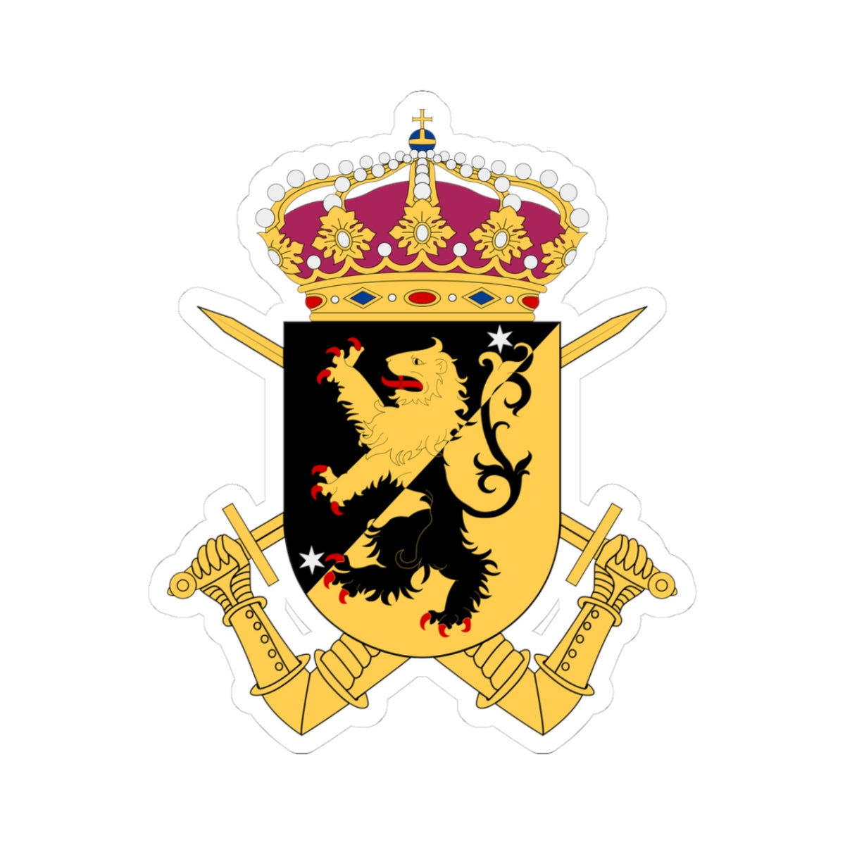 Skaraborgs regemente vapen (Sweden) (Coat of Arms) STICKER Vinyl Kiss-Cut Decal