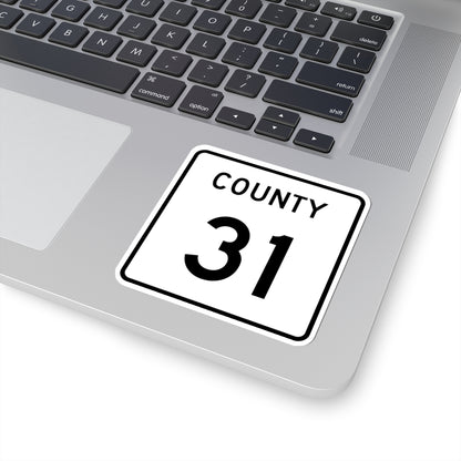 County 31 square (Minnesota) (Road Sign) STICKER Vinyl Kiss-Cut Decal