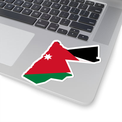 Flag-map of Jordan precise boundaries (Jordan) STICKER Vinyl Kiss-Cut Decal