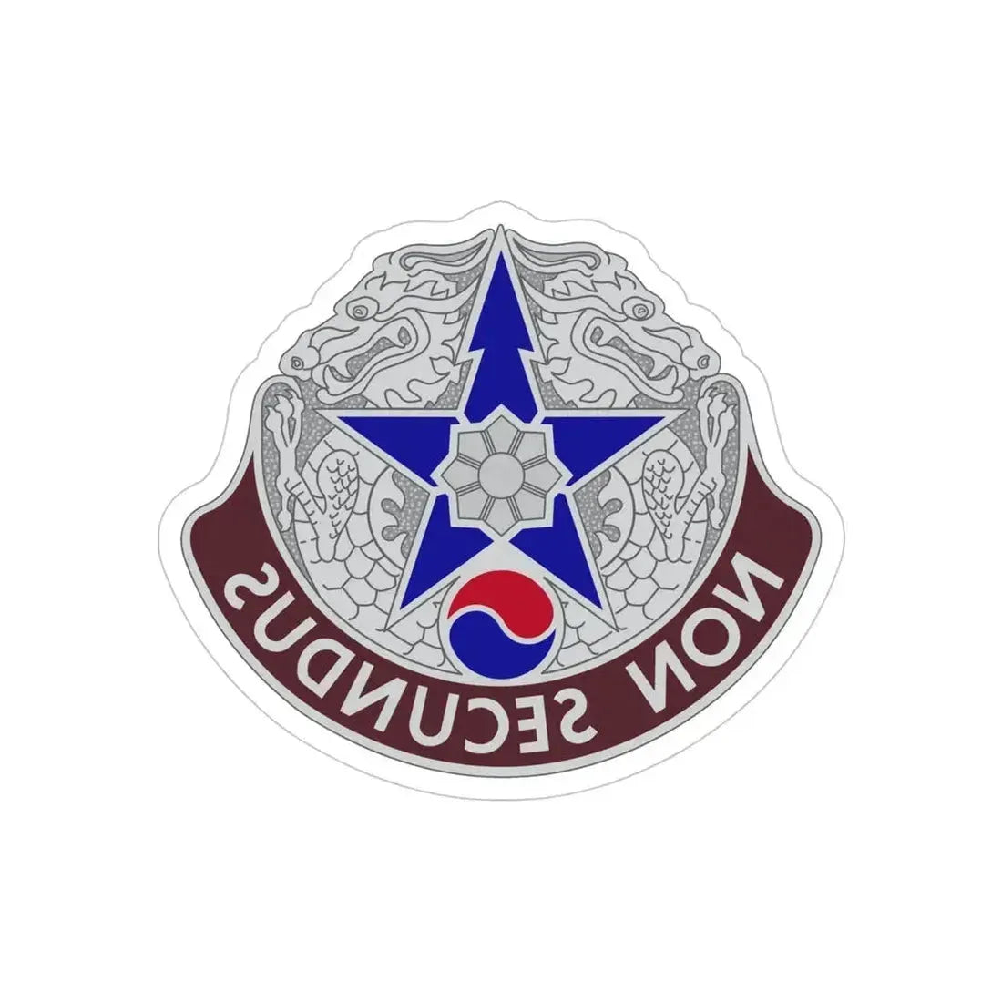 502 Field Hospital (U.S. Army) REVERSE PRINT Transparent Die-Cut STICKER 4 Inch Die-Cut Transparent - The Sticker Space